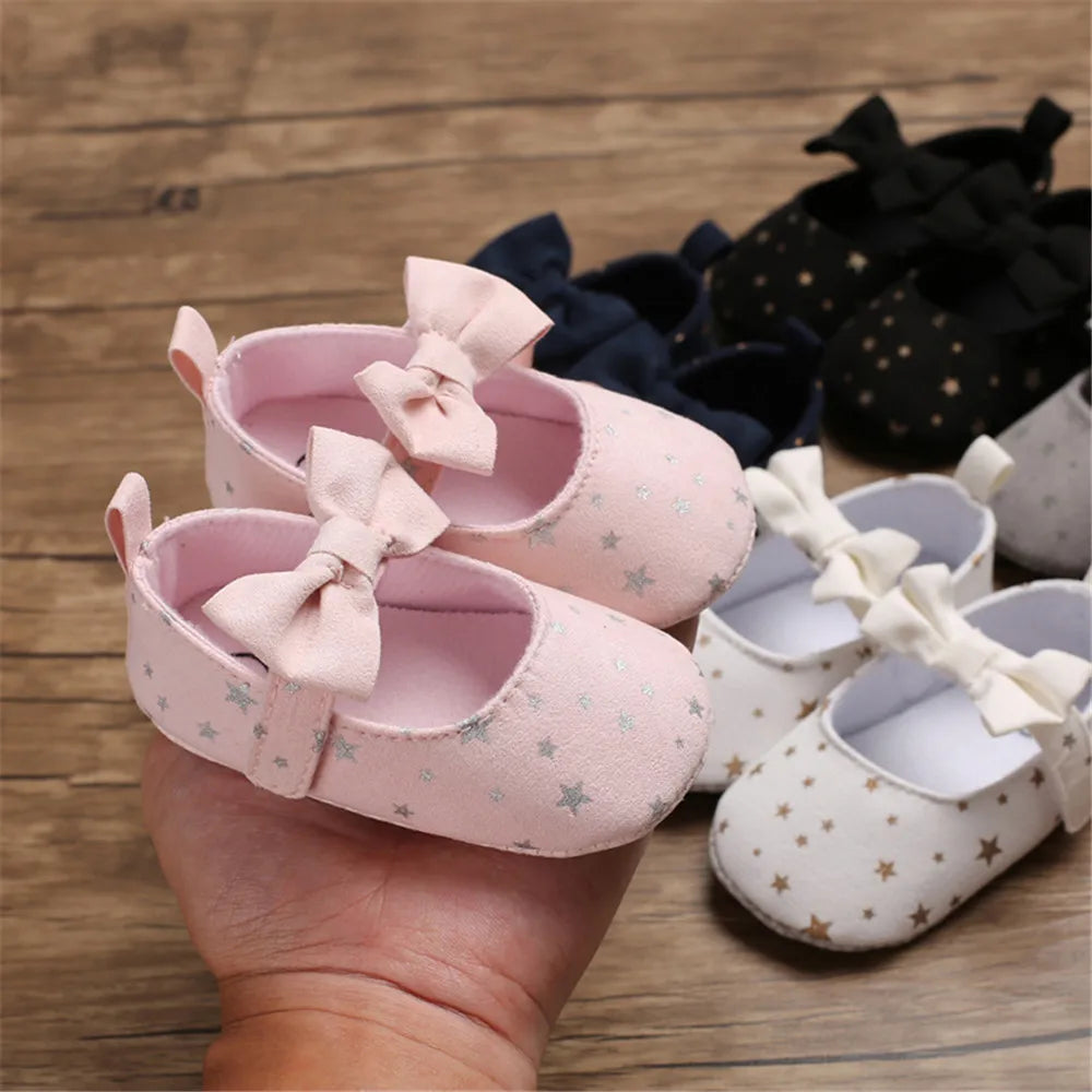 Toddler Girl Crib Shoes Newborn Baby Girls Boys Bowknot Soft Sole Dot Print Casual Shoes Baby Shoes Girls  Infant Shoes