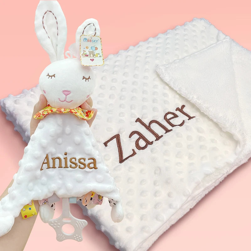 Personalized Baby First Name Cover Kids Custom Blanket Newborn Boy Girl Birthday Gift Swaddle Bed Toddler Stroller Crib Blanket