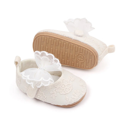 Toddler Baby Girls Sweet Princess Shoes Soft Bow knit Flower Non-slip Bottom First Walker Shoes Toddler Babies Crib Shoes