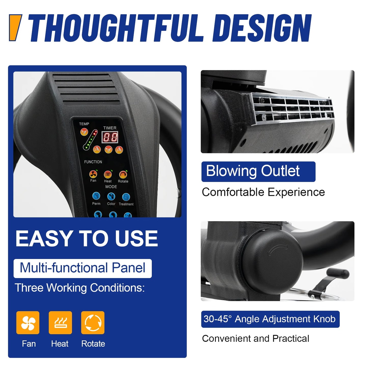 3-in-1 track infrared hair dryer 950w Six modes of heat able hair dryer Hair Salon Styling Height adjustable 58-66inch