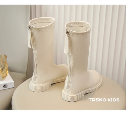 New Design Children Boots Girls Leather Shoes White Luxury Casual Sports Shoes Autumn Lightweight Girls Ankle Boots