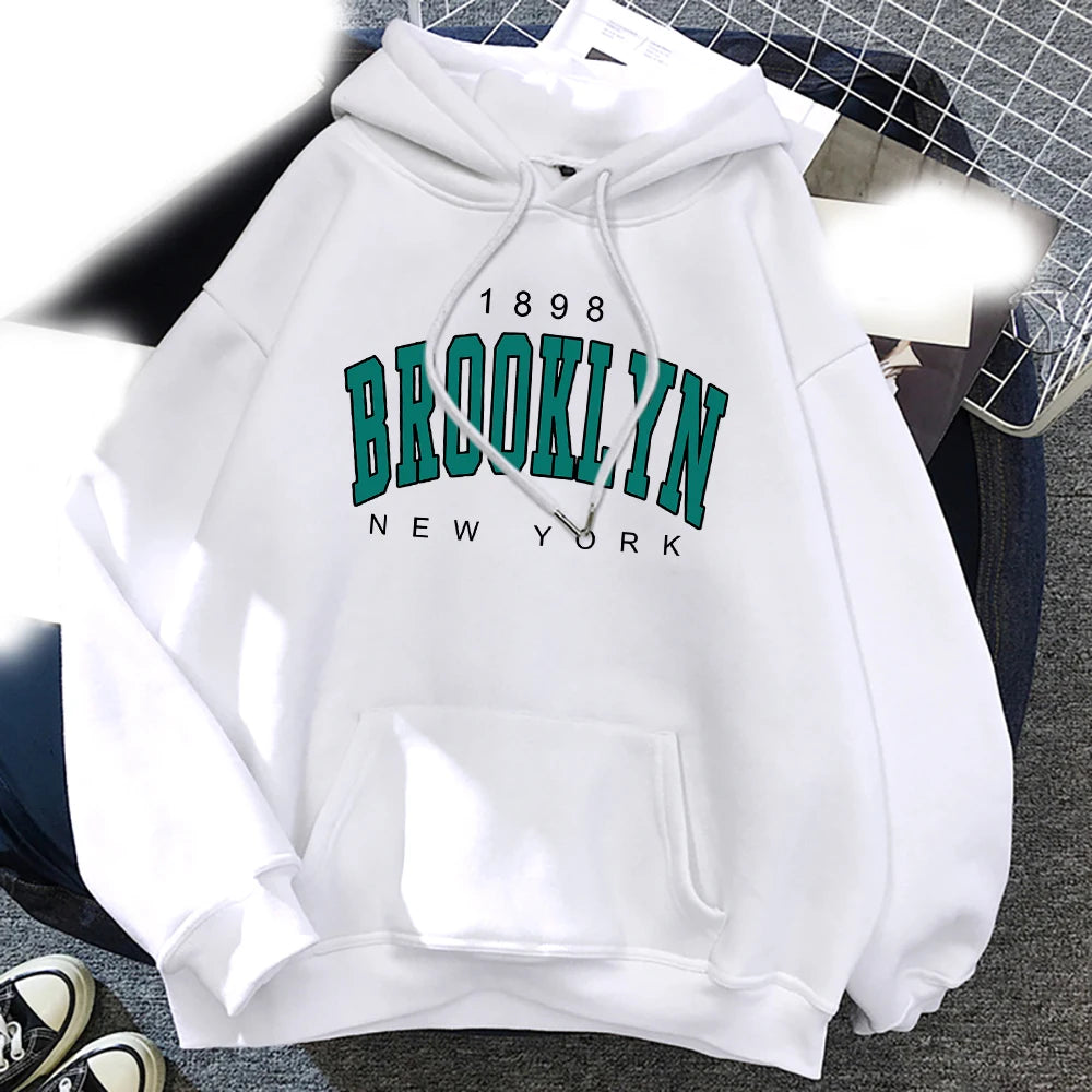 Fashion 1898 Brooklyn New York Hoodies Printed Men Woman Hoodie Hooded Sweatshirts Harajuku Pullovers Unisex Tracksuits Clothing