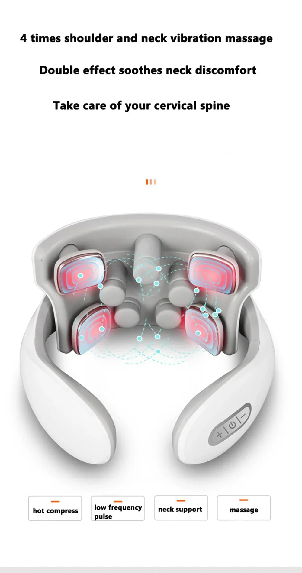 Smart Neck And Back Massager Device Shoulder Neck Massage Cervical Vertebra Vibrator Heating Relieve Pain Muscle Care