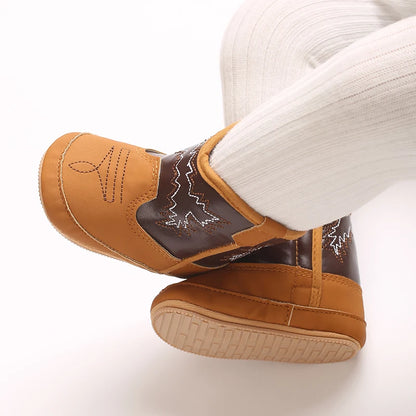 Baby Boots Made Of Soft PU and High-quality Cotton 2024 New Autumn and Winter Short Boots With Rubber Soles and Anti Slip Baby