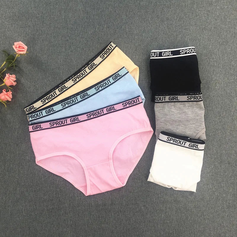 3Pcs Fashion Letter Edge Girl Underwear Development Period Cotton Comfortable Underwear Girl Briefs Girls Briefs 8-16 Years