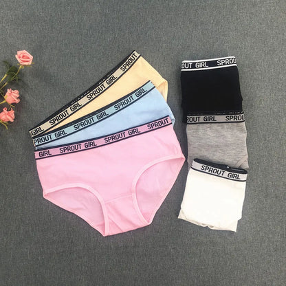 3Pcs Fashion Letter Edge Girl Underwear Development Period Cotton Comfortable Underwear Girl Briefs Girls Briefs 8-16 Years