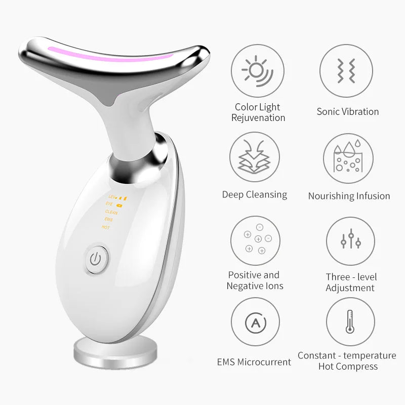 Beauty Device 2025 Microcurrent Massager Handheld Face Neck Lift Device Skin Tightening Lymphatic Drainage Skin Rejuvenation