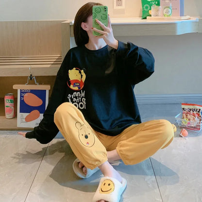 Women's Spring And Autumn Pajamas Two-Piece Set Of Students Long-Sleeved Pajamas New Fashion Casual Ladies Home wear Set