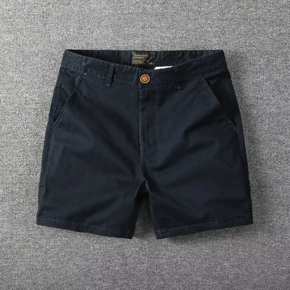 Men's Casual Cotton Shorts Summer Solid Color Slim Fit Loose Fit Thin Three-quarter Length Pants  Workwear
