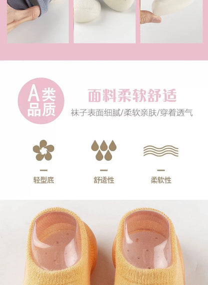 1pair Baby First Walker Toddler Shoes Non-slip Comfortable Silicone Soft Sole Casual Indoor Floor Socks Knit Booties for Newborn