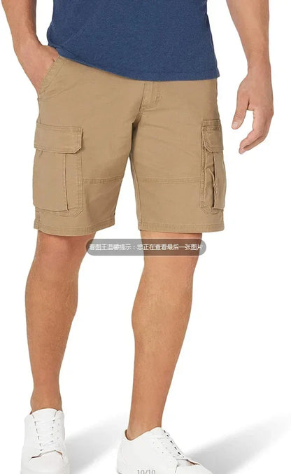 Summer Fashion Casual Tooling Shorts Men's Solid Loose Cotton Multi-pockets Cargo Pants Comfy Beach Sport Short Trousers for Men