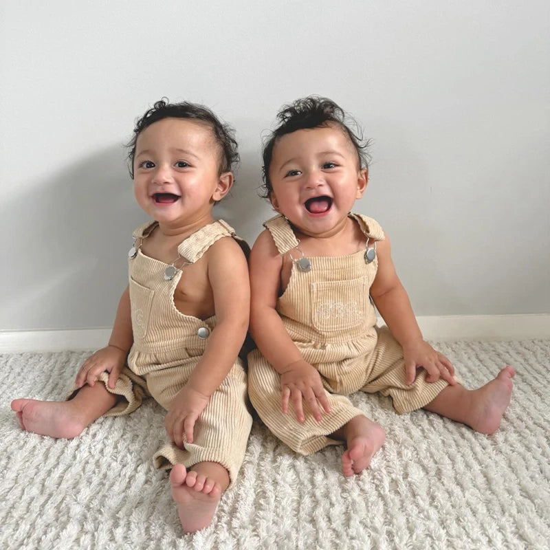 2025 Lorrainian 3-24M Baby Girl Summer Overalls Infant Wide Leg Solid Color Jumpsuit Front Pocket Suspender Pants Outfits