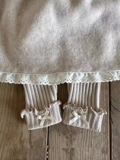 2025 Autumn New Baby Girl Ribbed Leggings Solid Tights For Infant Girl Cotton Casual Pants Toddler Versatile Slim Fit Trousers