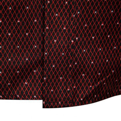 Men Shirt Formal Men Top Single-breasted Summer Top Lapel Summer Shirt Dot Print Shirt Business Shirt ropa hombre camisas