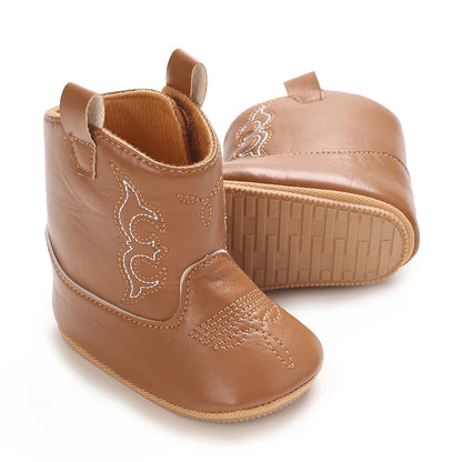 Baby Boots Made Of Soft PU and High-quality Cotton 2024 New Autumn and Winter Short Boots With Rubber Soles and Anti Slip Baby