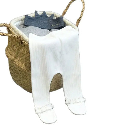 Spring Autumn Lace Baby Leggings Girls Newborn High waist Cotton Strum hose Bottom Foot Pants