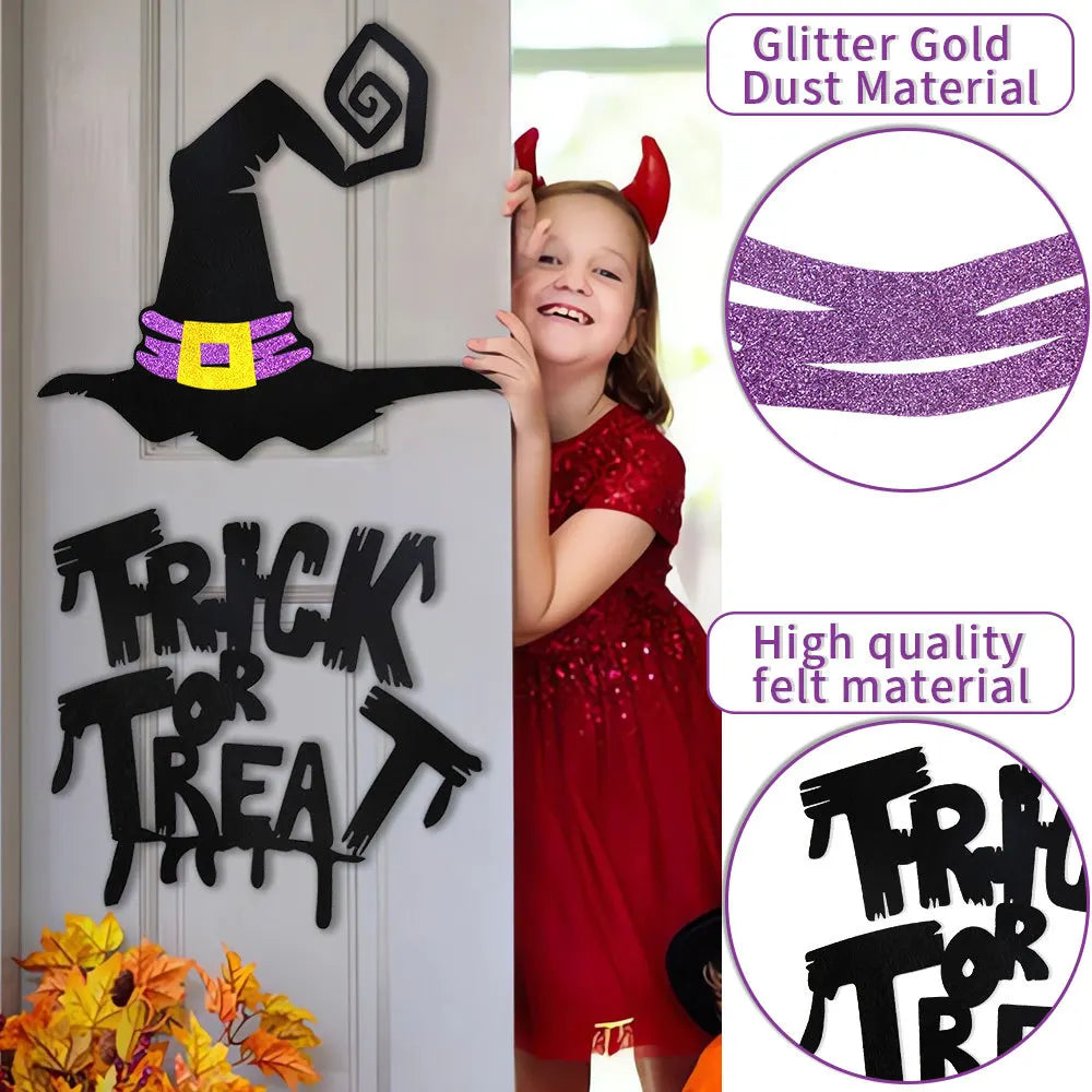 Halloween decoration room door stickers window décor skeleton hand pumpkin DIY devil witch hat glass window stickers ghost