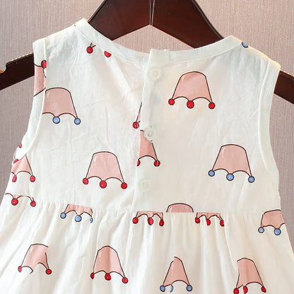 Summer Kids Baby Girls Dresses Infant Clothing Sleeveless Backless Bowknot Polka Dot Princess Dress Newborn Children Clothes