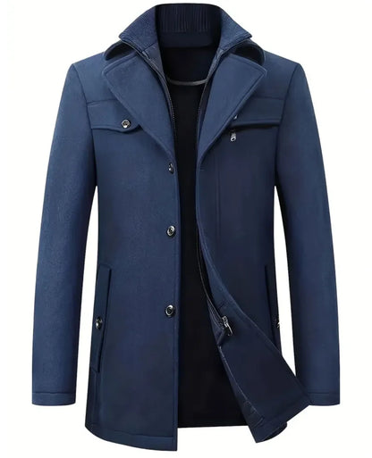 High Quality Men's Winter Long Woolen Coats Men's Casual Slim Business Office Wool Windbreaker Outdoor Windproof Trench Outwear