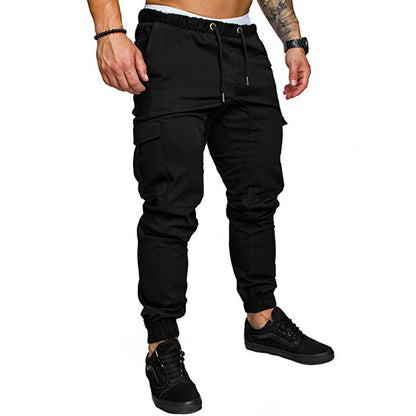 New Men's Casual Work Pants With Multiple Pockets Sports Jogger Pants