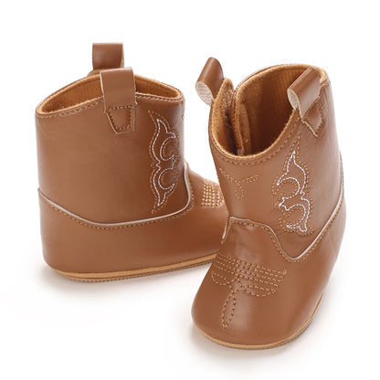 Baby Boots Made Of Soft PU and High-quality Cotton 2024 New Autumn and Winter Short Boots With Rubber Soles and Anti Slip Baby