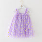 2025 New Baby Girl Clothes Multi Coloured Embroidered Floral Mesh Camisole Cute Baby Girl Dress Party Princess Fluffy Dresses