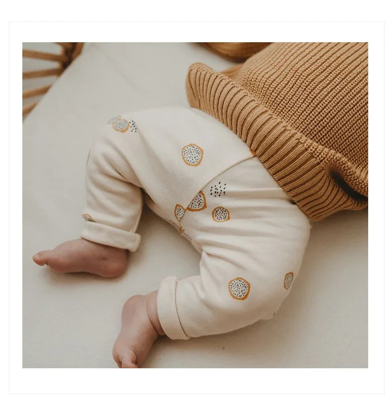 0-3T Newborn Kid Baby Boys Girls Clothes Print Cotton Pant Cute Sweet Bottoms Baby Trousers Lovely Home wear Leggings Outfit