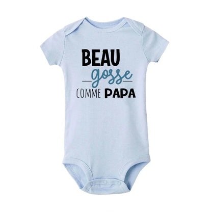 Handsome Like Daddy Newborn Baby Summer Bodysuit Infant Body Short Sleeve Baby Boy Jumpsuit Funny Cute Toddler Bodysuit Outfits