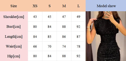 Elegant Woman Black Shiny Sleeveless Mini Dress Sexy Lace Up O Neck Slim Waist Short Dresses New Evening Party Vestidos 2025