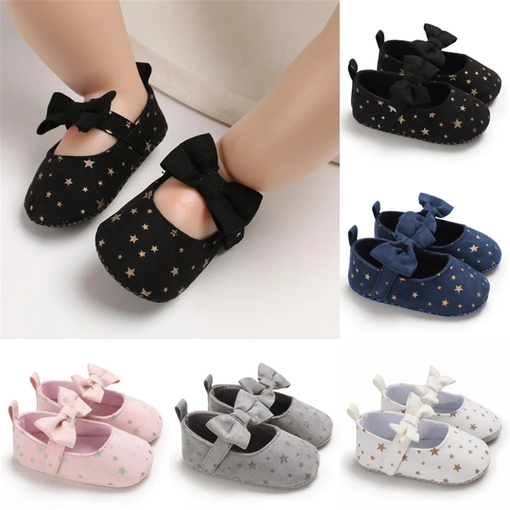 Toddler Girl Crib Shoes Newborn Baby Girls Boys Bowknot Soft Sole Dot Print Casual Shoes Baby Shoes Girls  Infant Shoes