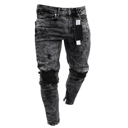 Jeans Men Pants Wash Solid Color Multi Pockets Denim Mid Waist Cargo Jeans Plus Size Fashion Casual Trousers Male Daily Wear