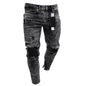 Jeans Men Pants Wash Solid Color Multi Pockets Denim Mid Waist Cargo Jeans Plus Size Fashion Casual Trousers Male Daily Wear