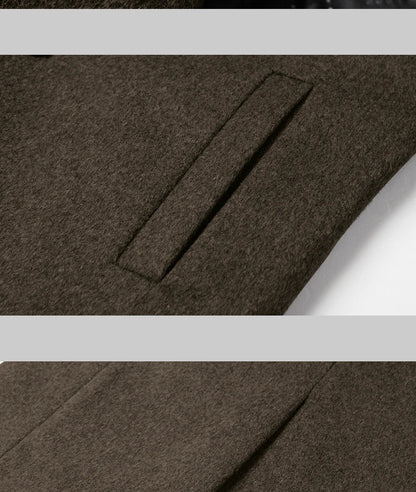 BROWON Brand Trench Coat Men Autumn and Winter New Solid Color Long Woolen Coat for Men Business Casual Windbreaker Men Clothing