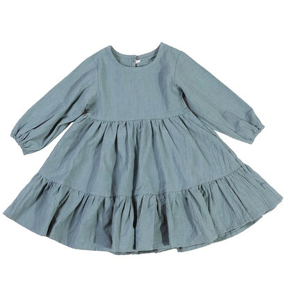 Full Sleeve Toddler Baby Girl Dress Cotton Solid Full Sleeve Infant Dress