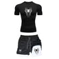 Men's Workout Compression Set Y2K Spider Printed Gym T-shirts Breathable Running Shorts Quick Dry Sports Rash Guard Sportwear Set