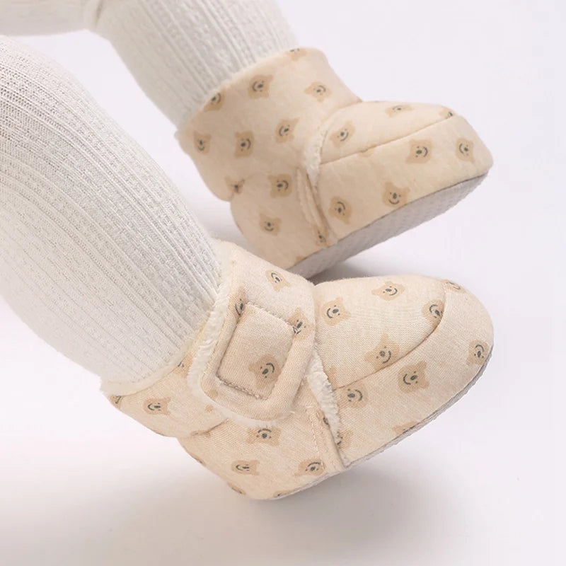Winter Snow Baby Boots Cute Bear Warm Booties For Kids Soft Sole Infant Newborn Toddler Baby Girl Shoes
