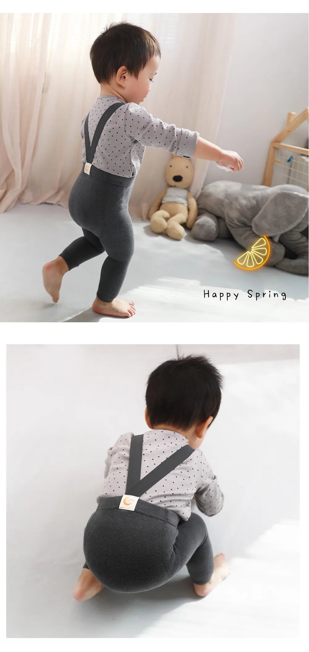 2025 Spring Fashion Boy Baby Solid High Waist Overalls Girl Children Cotton Leggings Infant Casual Suspenders Pants Kid Trousers