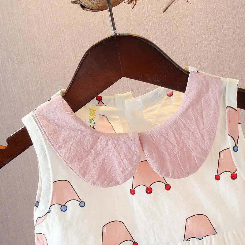 Summer Kids Baby Girls Dresses Infant Clothing Sleeveless Backless Bowknot Polka Dot Princess Dress Newborn Children Clothes