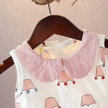 Summer Kids Baby Girls Dresses Infant Clothing Sleeveless Backless Bowknot Polka Dot Princess Dress Newborn Children Clothes