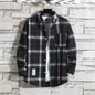 Spring New Korean Style Plaid Shirts Men's Handsome Long-sleeved Loose Casual All-matching Shirt Coats 2025 Trend Men's Clothing