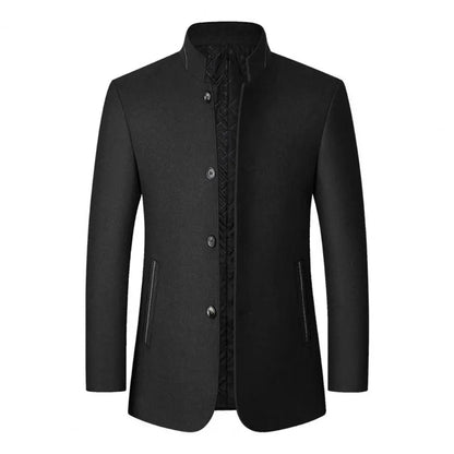 Wool Blend Coat Men Winter Fashion Overcoat Male Thicken Keep Warm Jackets Trench Outerwear Wool Coat Stand Collar