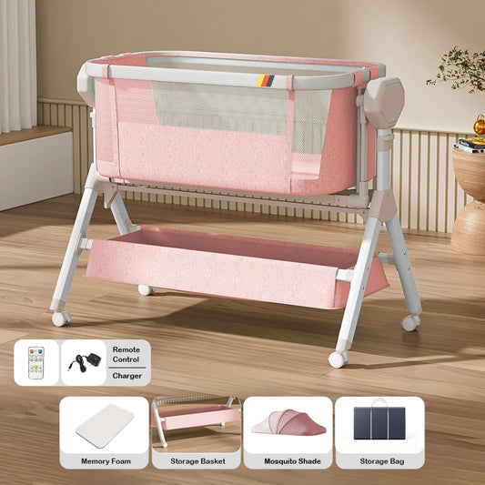 Folding cribs Baby bed Switch large bed Multifunctional infants and young children to move new baby bed