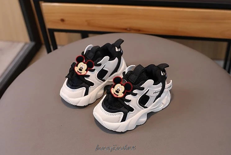 Mickey Minnie Baby Toddler Shoes For Boys Girls Breathable Mesh Little Kids Casual Sneakers Non-slip Children Sport Shoes