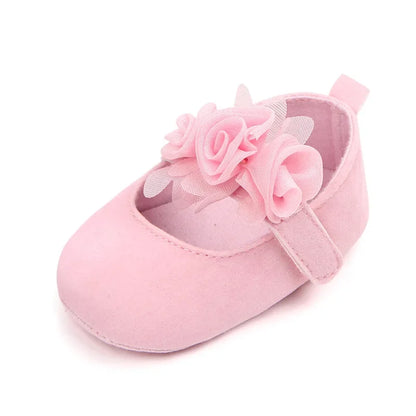 Girls Shoes Soft Soles Non-slip Beautiful Flowers Solid Color Fashion Toddler Infant Newborns Crib First Walkers Princess Shoes