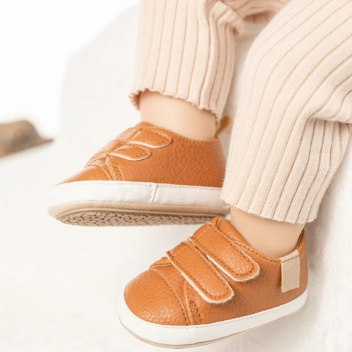 Meckior Baby Shoes Retro Leather Boy Girl Shoes Multicolor Toddler Rubber Sole Anti-slip First Walkers Infant Newborn shoes