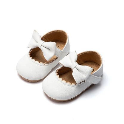 2025 New Baby Girls Shoes Bowknot Party Dress First Walker Anti-slip Non-slip Rubber Sole Infants Girl Crib Shoes