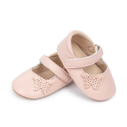 Girls Princess Shoes Bowknot Rubber Sole Anti-slip PU Leather Baby Shoes Newborns First Walkers Crib Shoes Spring Autumn