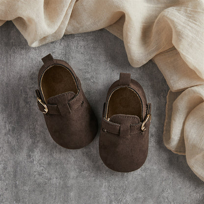0-18M Newborn Baby First Walking Shoes Soft Cow Suede Sole Rubber Non-slip Walking Shoes Newborn Boys Girls Casual Flats