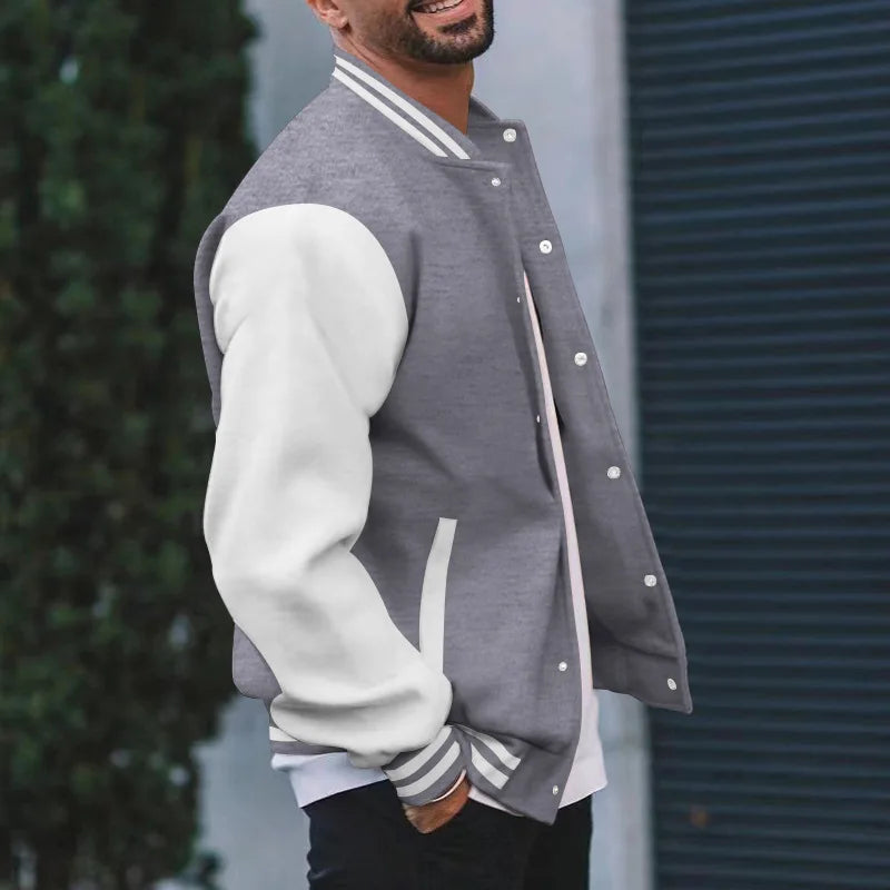 2025 New Loose Trendy Brand Baseball Jersey  Men Fashion Bomber Jacket Men's Casual Plus Size Tops Street Men's overcoat