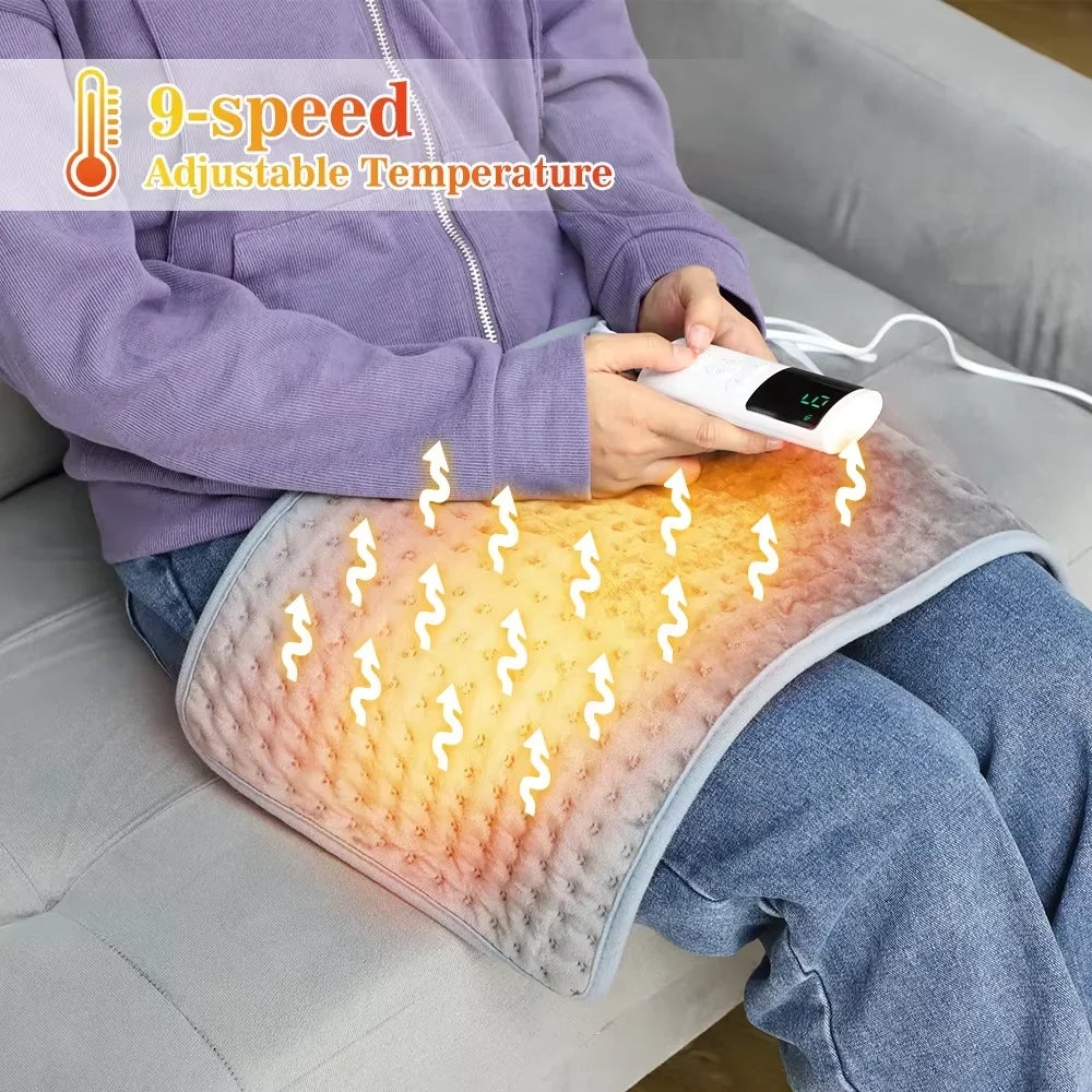 Electric Heating Blanket for Home Use - 9 Levels Thermal Heated Mat Home Soft Safe Winter Body Back Leg Warmer Pads 60*30cm
